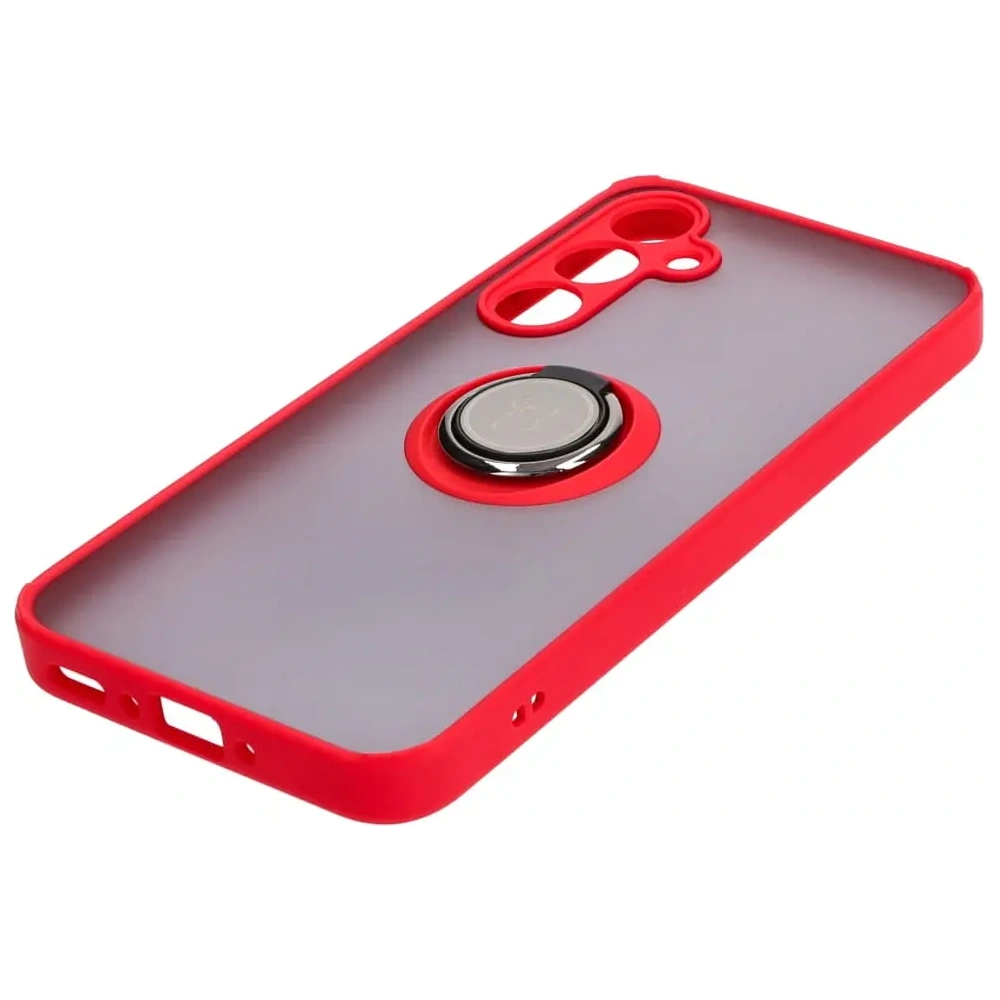 Hurtownia GSM - Etui z uchwytem na palec Bizon Case Hybrid Ring do Samsung Galaxy A35 5G przydymione z czerwoną ramką - BIZ4280 - {ean13} - Hurt