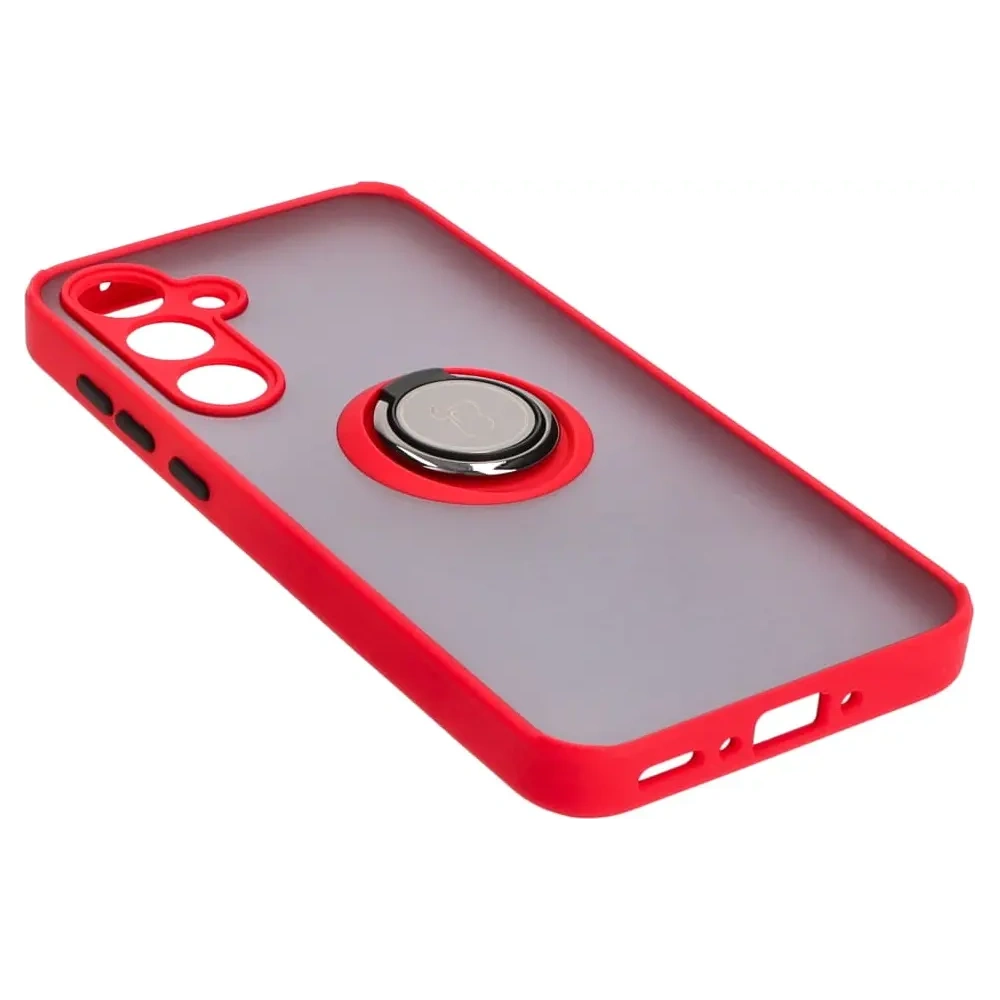Wholesale Bizon Case Hybrid Ring Samsung Galaxy A35 5G smoky with a red frame - BIZ4280 - {ean13} - Hurt