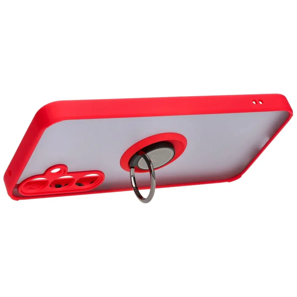 Hurtownia GSM - Etui z uchwytem na palec Bizon Case Hybrid Ring do Samsung Galaxy A35 5G przydymione z czerwoną ramką - BIZ4280 - {ean13} - Hurt