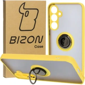 Hurtownia GSM - Bizon Case Hybrid Ring Samsung Galaxy A35 5G fumuriu cu un cadru galben - BIZ4281 - {ean13} - Hurt