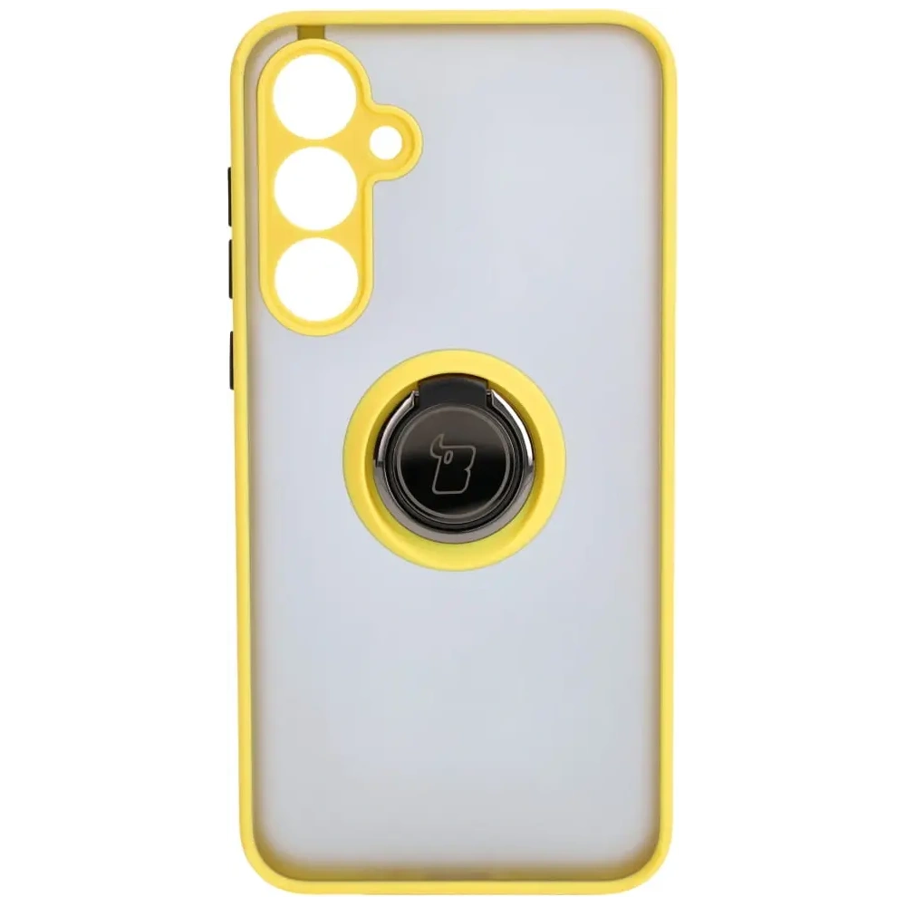 Hurtownia GSM - Bizon Case Hybrid Ring Samsung Galaxy A35 5G fumuriu cu un cadru galben - BIZ4281 - {ean13} - Hurt