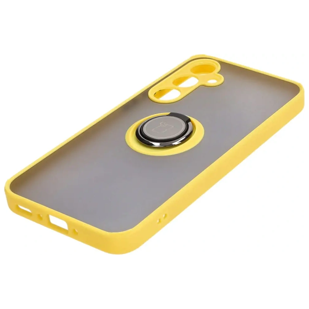 Wholesale Bizon Case Hybrid Ring Samsung Galaxy A35 5G smoky with a yellow frame - BIZ4281 - {ean13} - Hurt
