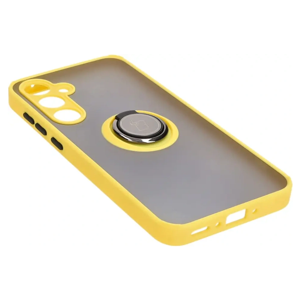 Wholesale Bizon Case Hybrid Ring Samsung Galaxy A35 5G smoky with a yellow frame - BIZ4281 - {ean13} - Hurt