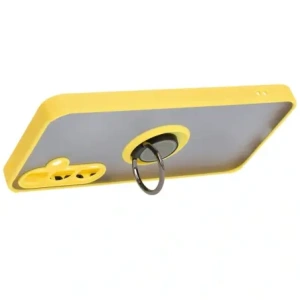 Bizon Case Hybrid Ring Samsung Galaxy A35 5G smoky with a yellow frame