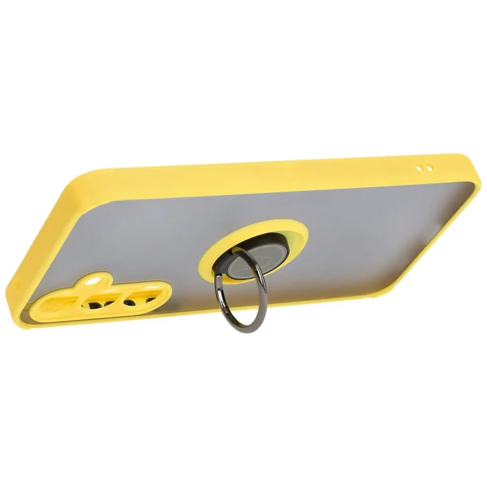 Wholesale Bizon Case Hybrid Ring Samsung Galaxy A35 5G smoky with a yellow frame - BIZ4281 - {ean13} - Hurt