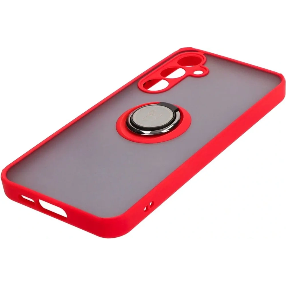Wholesale Bizon Case Hybrid Ring Samsung Galaxy A55 5G smoky with a red frame - BIZ4318 - {ean13} - Hurt