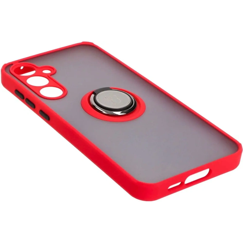 Wholesale Bizon Case Hybrid Ring Samsung Galaxy A55 5G smoky with a red frame - BIZ4318 - {ean13} - Hurt