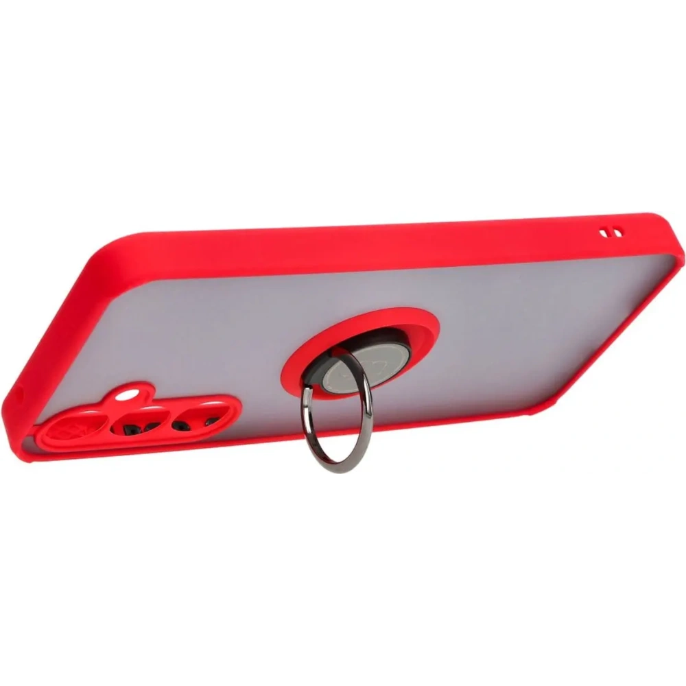 Wholesale Bizon Case Hybrid Ring Samsung Galaxy A55 5G smoky with a red frame - BIZ4318 - {ean13} - Hurt