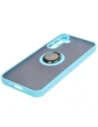 Hurtownia GSM - Bizon Case Hybrid Ring Samsung Galaxy A55 5G fumuriu cu un cadru de culoare albastră deschisă - BIZ4319 - {ean13} - Hurt