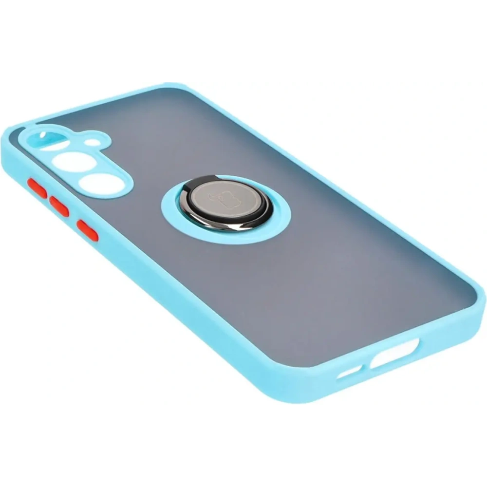 Hurtownia GSM - Bizon Case Hybrid Ring Samsung Galaxy A55 5G fumuriu cu un cadru de culoare albastră deschisă - BIZ4319 - {ean13} - Hurt
