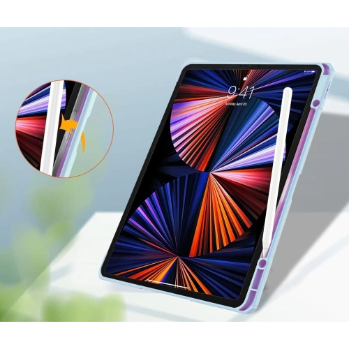 Etui Bizon Case Tab Clear Matt do Apple iPad Pro 12.9 2022/2021/2020/2018 błękitne