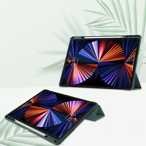 Etui Bizon Case Tab Clear Matt do Apple iPad Pro 12.9 2022/2021/2018 ciemnozielone