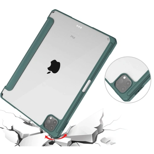 Etui Bizon Case Tab Clear Matt do Apple iPad Pro 12.9 2022/2021/2018 ciemnozielone