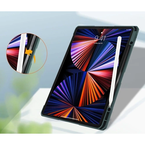 Etui Bizon Case Tab Clear Matt do Apple iPad Pro 12.9 2022/2021/2018 ciemnozielone