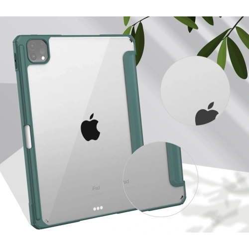 Etui Bizon Case Tab Clear Matt do Apple iPad Pro 12.9 2022/2021/2018 ciemnozielone