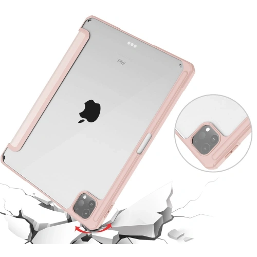 Etui Bizon Case Tab Clear Matt do Apple iPad Pro 12.9 2022/2021/2018 różowozłote