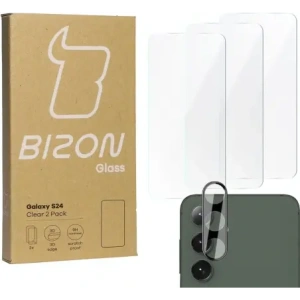 Hurtownia GSM - BIZON Clear 3x sticlă pentru ecran + sticlă pentru cameră Samsung Galaxy S24 - BIZ4357 - {ean13} - Hurt