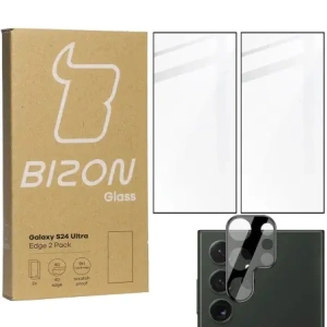 Hurtownia GSM - BIZON Edge 2x sticlă pentru ecran + sticlă pentru cameră Samsung Galaxy S24 Ultra - BIZ4362 - {ean13} - Hurt