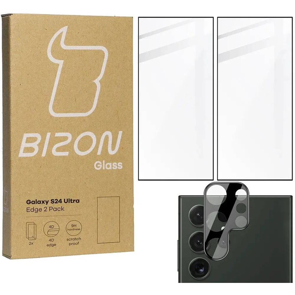 Hurtownia GSM - BIZON Edge 2x képernyő üveg + kamera üveg Samsung Galaxy S24 Ultra - BIZ4362 - {ean13} - Hurt