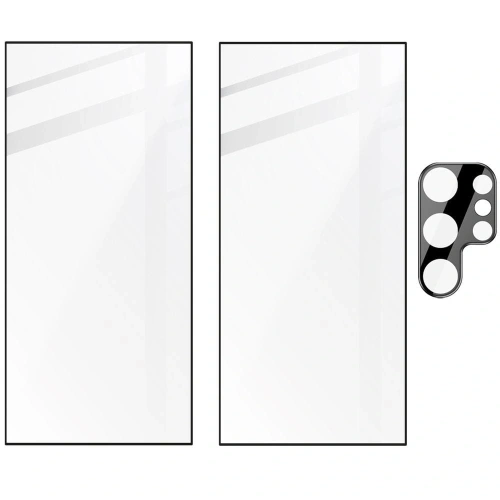 2x Szkło na ekran + szkło na aparat BIZON Edge do Samsung Galaxy S24 Ultra