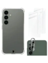 Etui + 2x szkło na ekran + obiektyw Bizon Case Clear Pack do Samsung Galaxy S24 przezroczyste