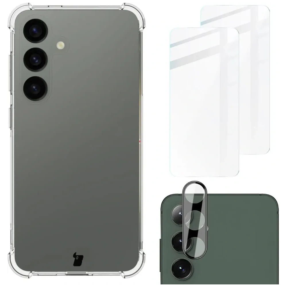 Hurtownia GSM - Etui + 2x szkło na ekran + obiektyw Bizon Case Clear Pack do Samsung Galaxy S24 przezroczyste - BIZ4370 - {ean13} - Hurt