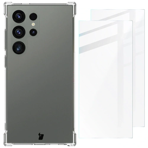 Etui + 2x szkło na ekran Bizon Case Clear Pack do Samsung Galaxy S24 Ultra przezroczyste