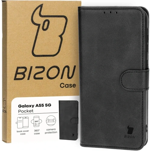 Etui z klapką Bizon Case Pocket do Samsung Galaxy A55 5G czarne