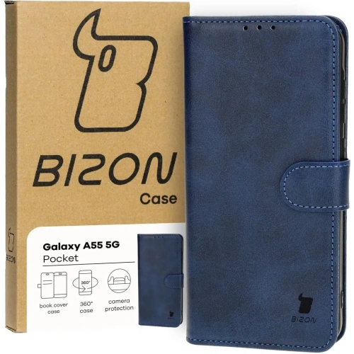 Etui z klapką Bizon Case Pocket do Samsung Galaxy A55 5G granatowe
