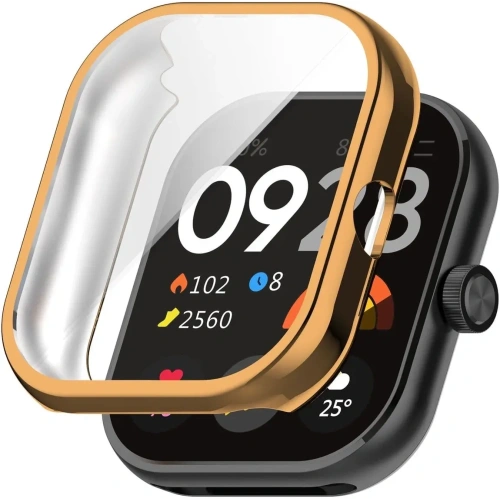 Etui z osłoną ekranu Bizon Case Watch Felipe do Xiaomi Redmi Watch 4 różowozłote