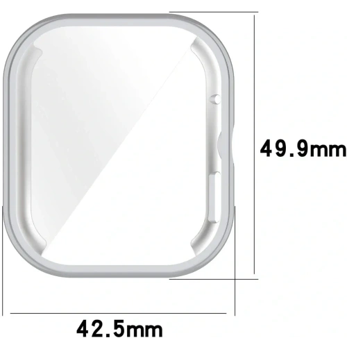 Etui z osłoną ekranu Bizon Case Watch Felipe do Xiaomi Redmi Watch 4 srebrne