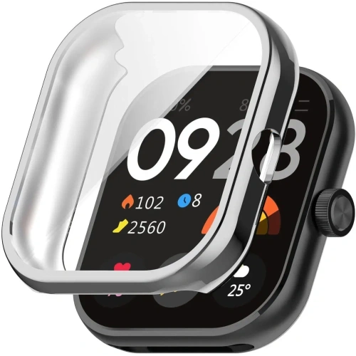 Etui z osłoną ekranu Bizon Case Watch Felipe do Xiaomi Redmi Watch 4 srebrne