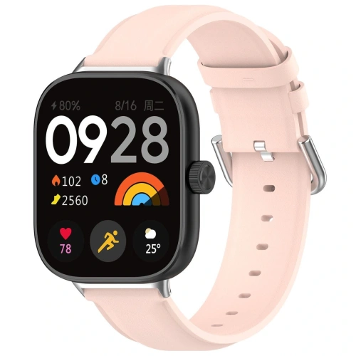 Pasek Bizon Strap Watch Casual do Redmi Watch 4 / Xiaomi Smart Band 9 Pro / 8 Pro jasnoróżowy