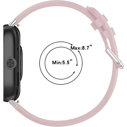 Pasek Bizon Strap Watch Casual do Redmi Watch 4 / Xiaomi Smart Band 9 Pro / 8 Pro jasnoróżowy