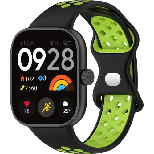 Pasek Bizon Strap Watch Octo do Redmi Watch 4 / Xiaomi Smart Band 9 Pro / 8 Pro czarno-zielony