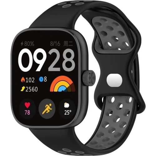 Pasek Bizon Strap Watch Octo do Redmi Watch 4 / Xiaomi Smart Band 9 Pro / 8 Pro czarno-szary