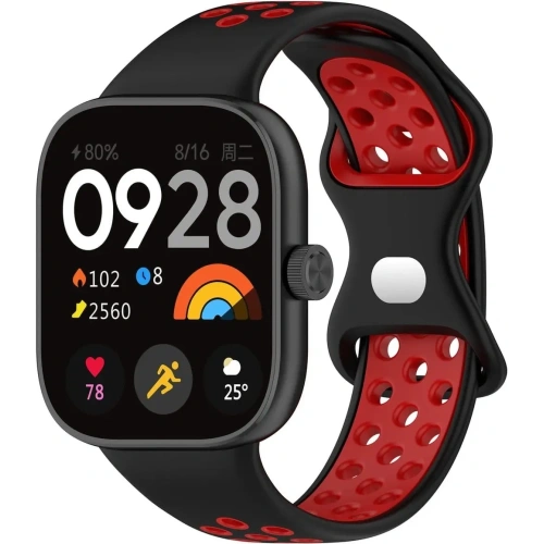 Pasek Bizon Strap Watch Octo do Redmi Watch 4 / Xiaomi Smart Band 9 Pro / 8 Pro czarno-czerwony