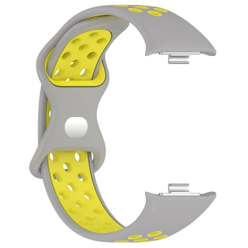 Pasek Bizon Strap Watch Octo do Redmi Watch 4 / Xiaomi Smart Band 9 Pro / 8 Pro jasnoszaro-żółty