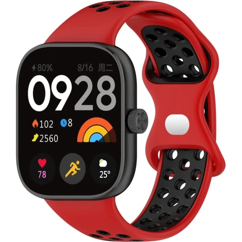 Pasek Bizon Strap Watch Octo do Redmi Watch 4 / Xiaomi Smart Band 9 Pro / 8 Pro czerwono-czarny
