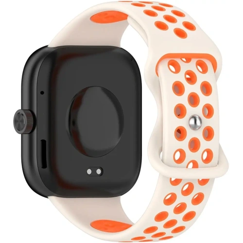 Pasek Bizon Strap Watch Octo do Redmi Watch 4 / Xiaomi Smart Band 9 Pro / 8 Pro beżowo-pomarańczowy