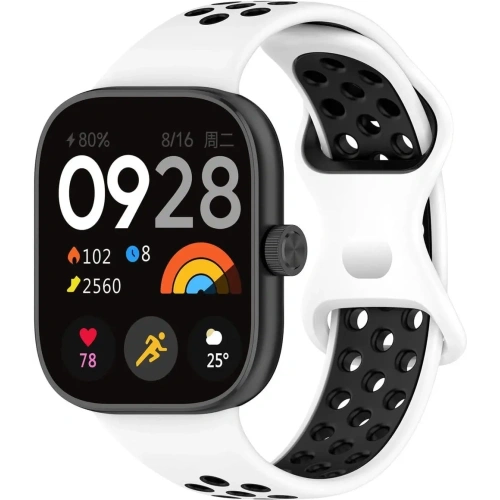Pasek Bizon Strap Watch Octo do Redmi Watch 4 / Xiaomi Smart Band 9 Pro / 8 Pro biało-czarny