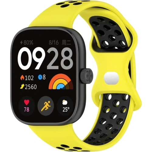 Pasek Bizon Strap Watch Octo do Redmi Watch 4 / Xiaomi Smart Band 9 Pro / 8 Pro żółto-czarny