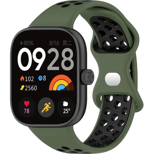 Pasek Bizon Strap Watch Octo do Redmi Watch 4 / Xiaomi Smart Band 9 Pro / 8 Pro ciemnozielono-czarny