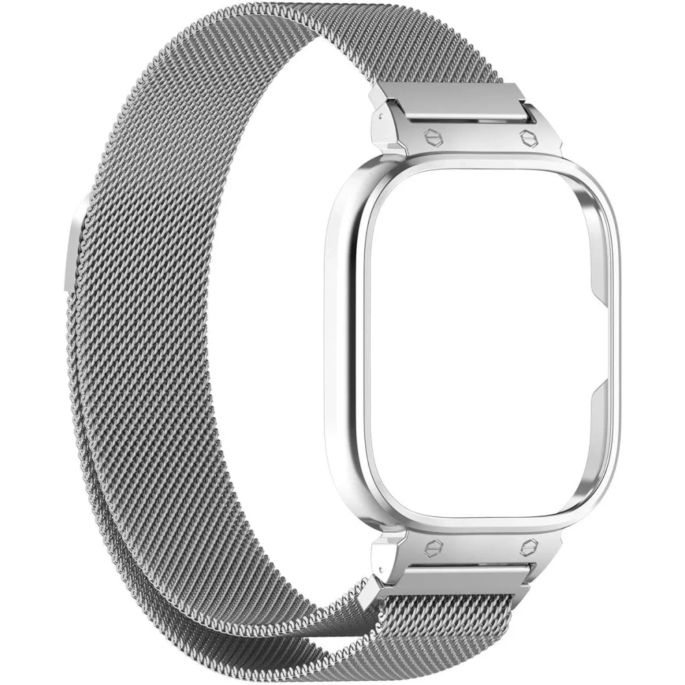 Hurtownia GSM - Etui z paskiem Bizon Strap + Case Watch Chain do Xiaomi Redmi Watch 4 srebrne - BIZ4407 - {ean13} - Hurt