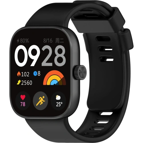 Pasek Bizon Strap Watch Silicone B do Redmi Watch 4 / Xiaomi Smart Band 9 Pro / 8 Pro czarny