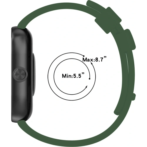 Pasek Bizon Strap Watch Silicone B do Redmi Watch 4 / Xiaomi Smart Band 9 Pro / 8 Pro ciemnozielony