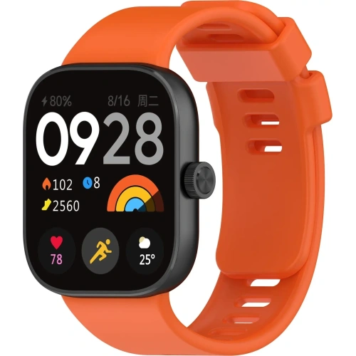 Pasek Bizon Strap Watch Silicone B do Redmi Watch 4 / Xiaomi Smart Band 9 Pro / 8 Pro marchewkowy