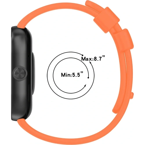 Pasek Bizon Strap Watch Silicone B do Redmi Watch 4 / Xiaomi Smart Band 9 Pro / 8 Pro marchewkowy