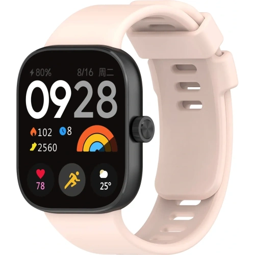 Pasek Bizon Strap Watch Silicone B do Redmi Watch 4 / Xiaomi Smart Band 9 Pro / 8 Pro jasnoróżowy