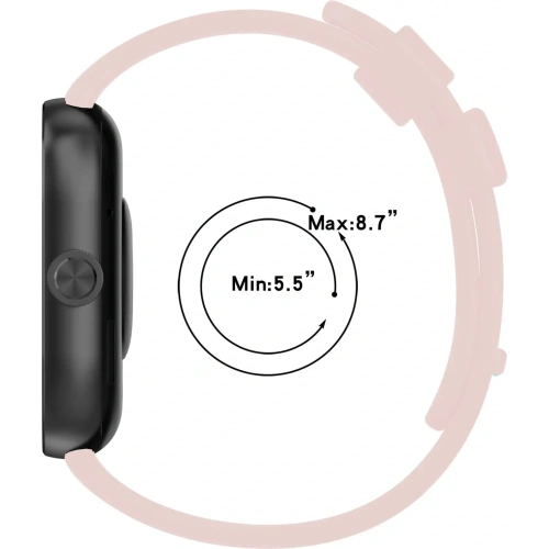 Pasek Bizon Strap Watch Silicone B do Redmi Watch 4 / Xiaomi Smart Band 9 Pro / 8 Pro jasnoróżowy